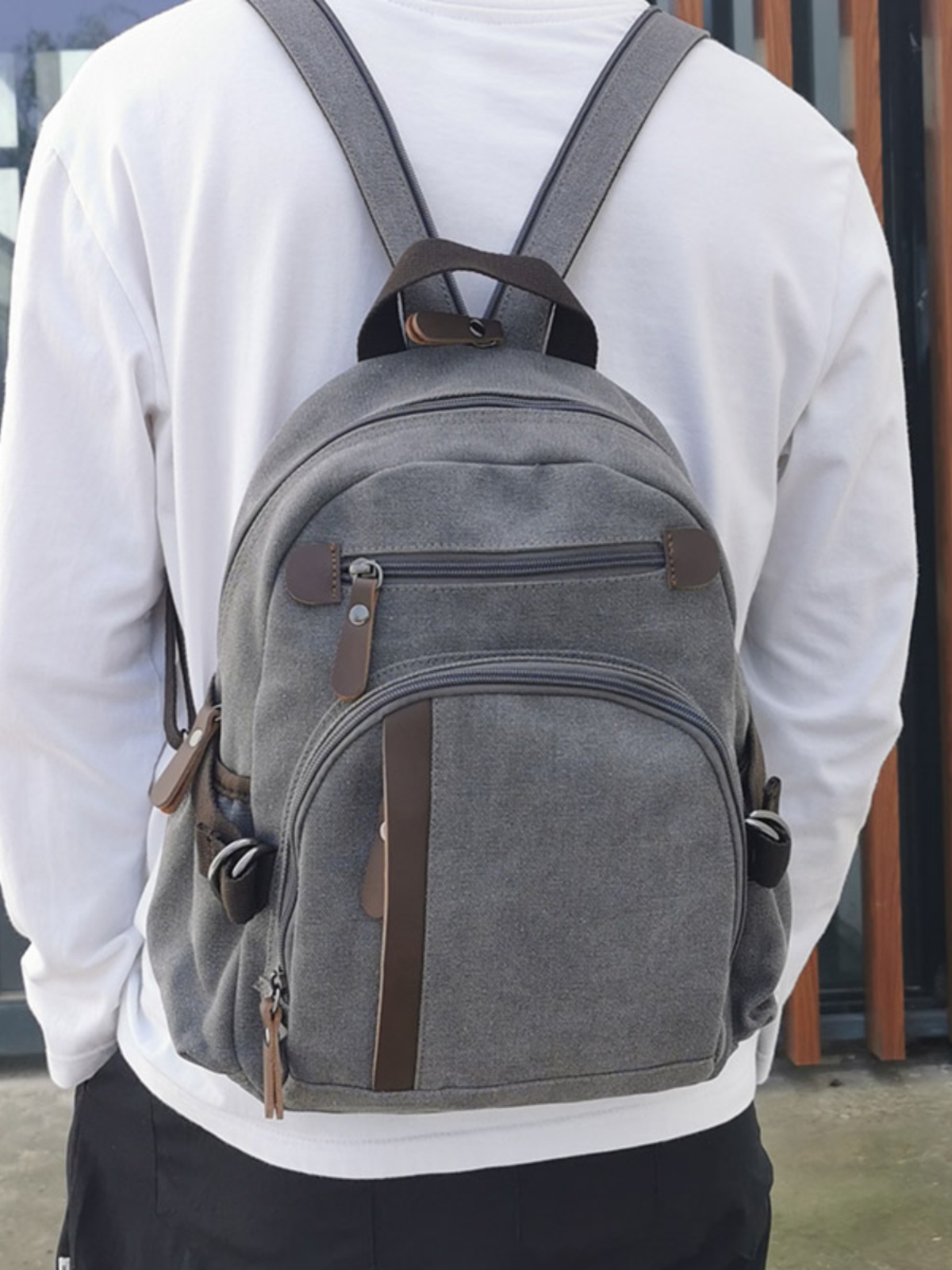 Canvas Backpack Casual - Kleine canvas rugzak Sporttas voor heren