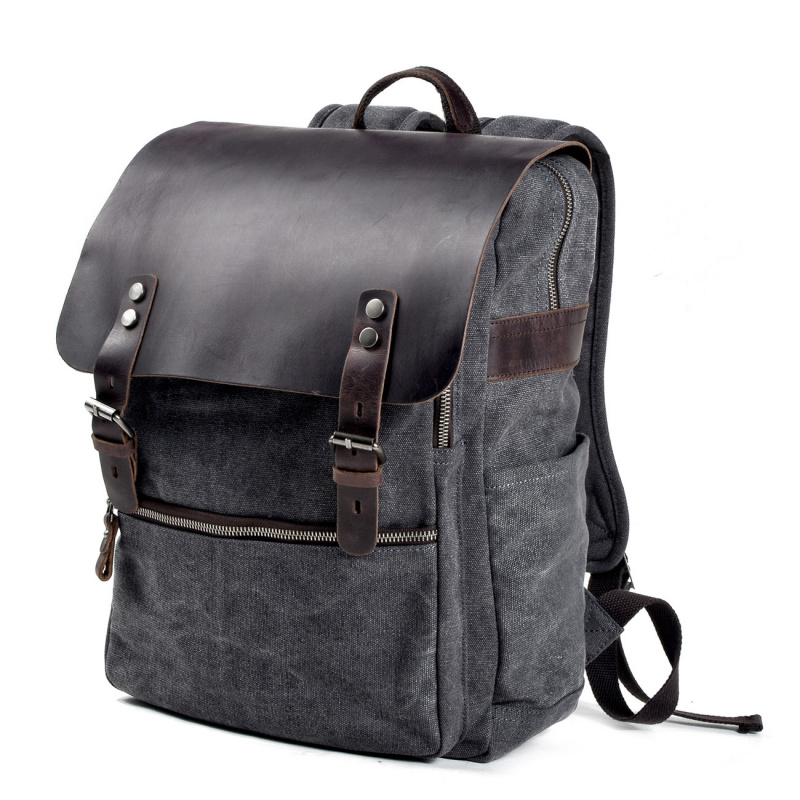 Retro herenrugzak, dubbele sch - Canvas Backpack Casual recensie en prijs